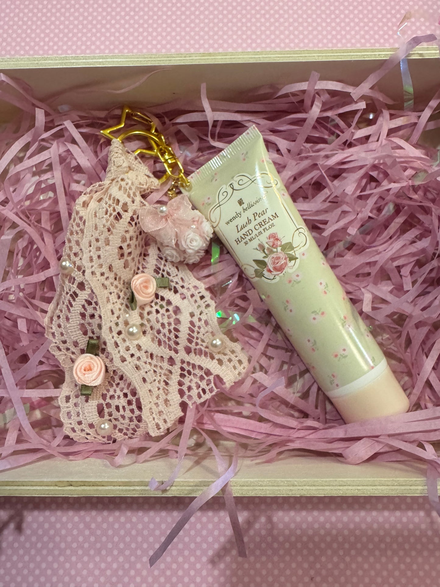 Vintage Flore Hand Cream Keychain or Bagcharm/ Lush Pear