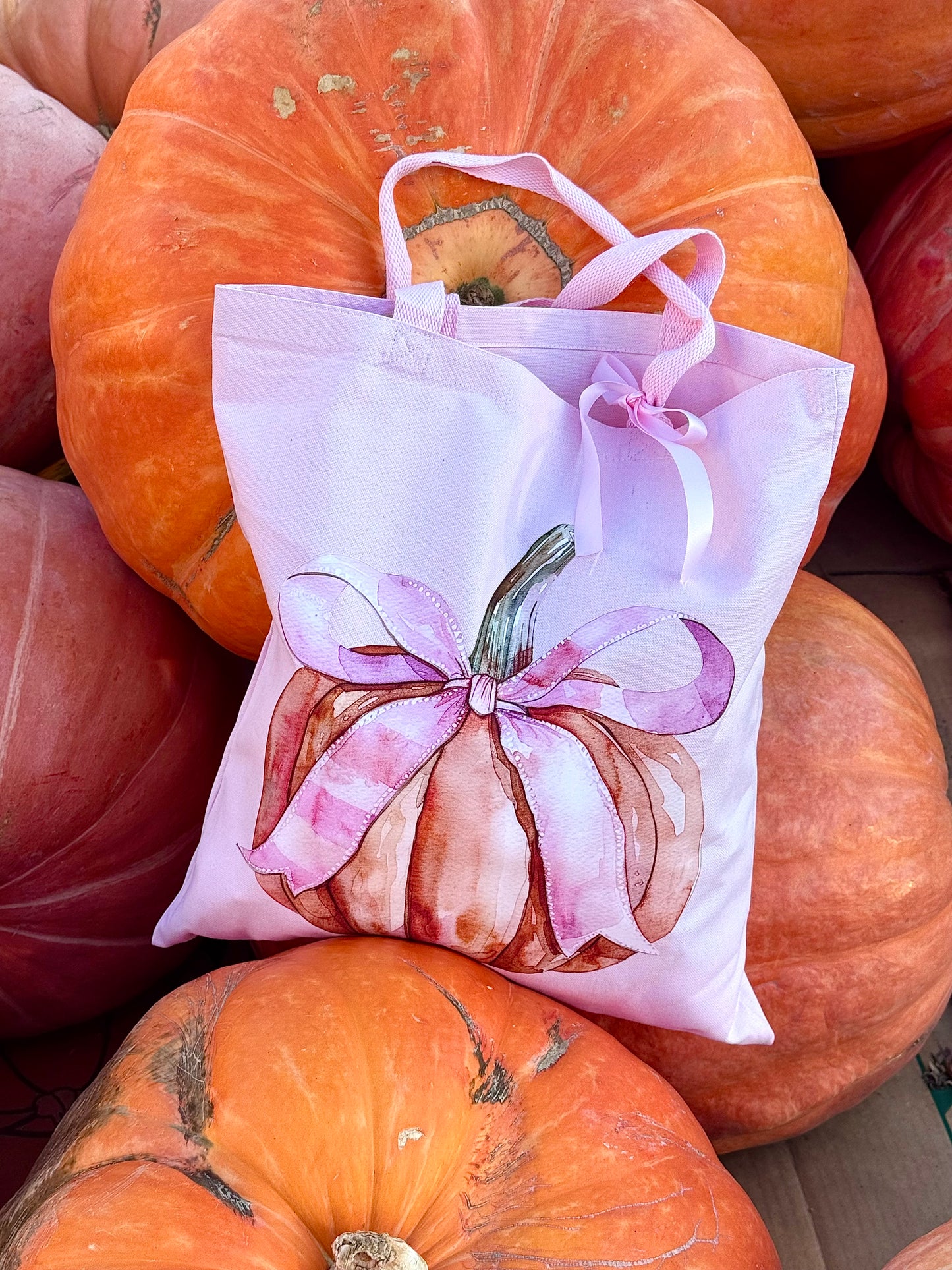 Coquette Pumpkin/ Pink tote bag