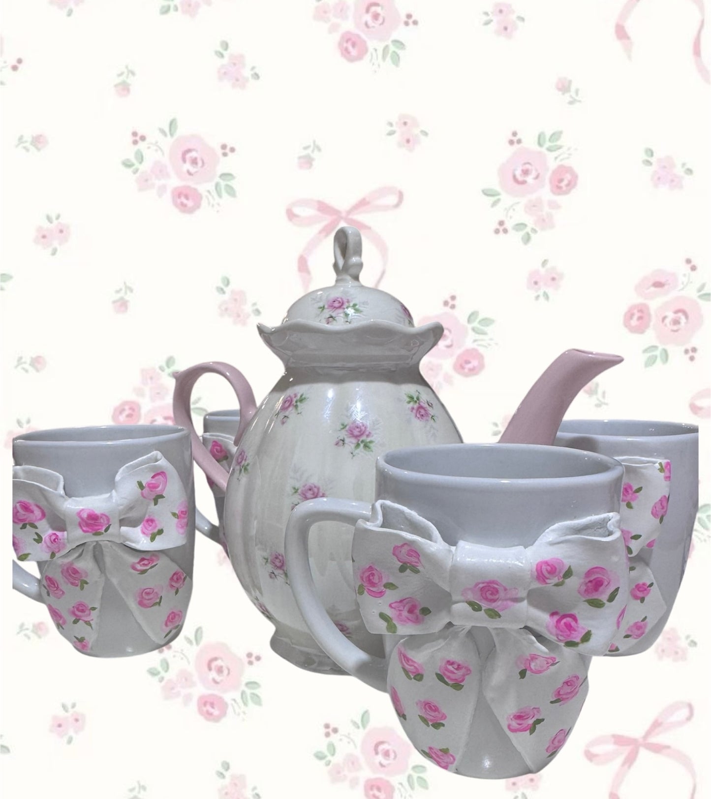 Floral Bow/Ceramic Mug