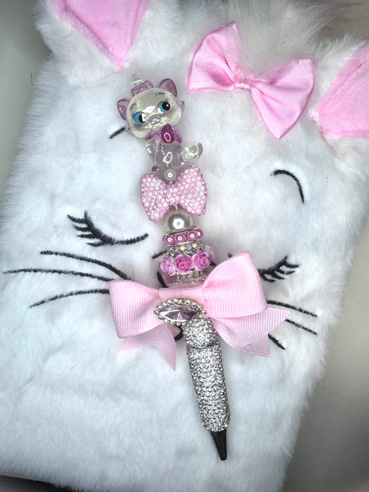 Marie cat/ rhinestone fancy pen