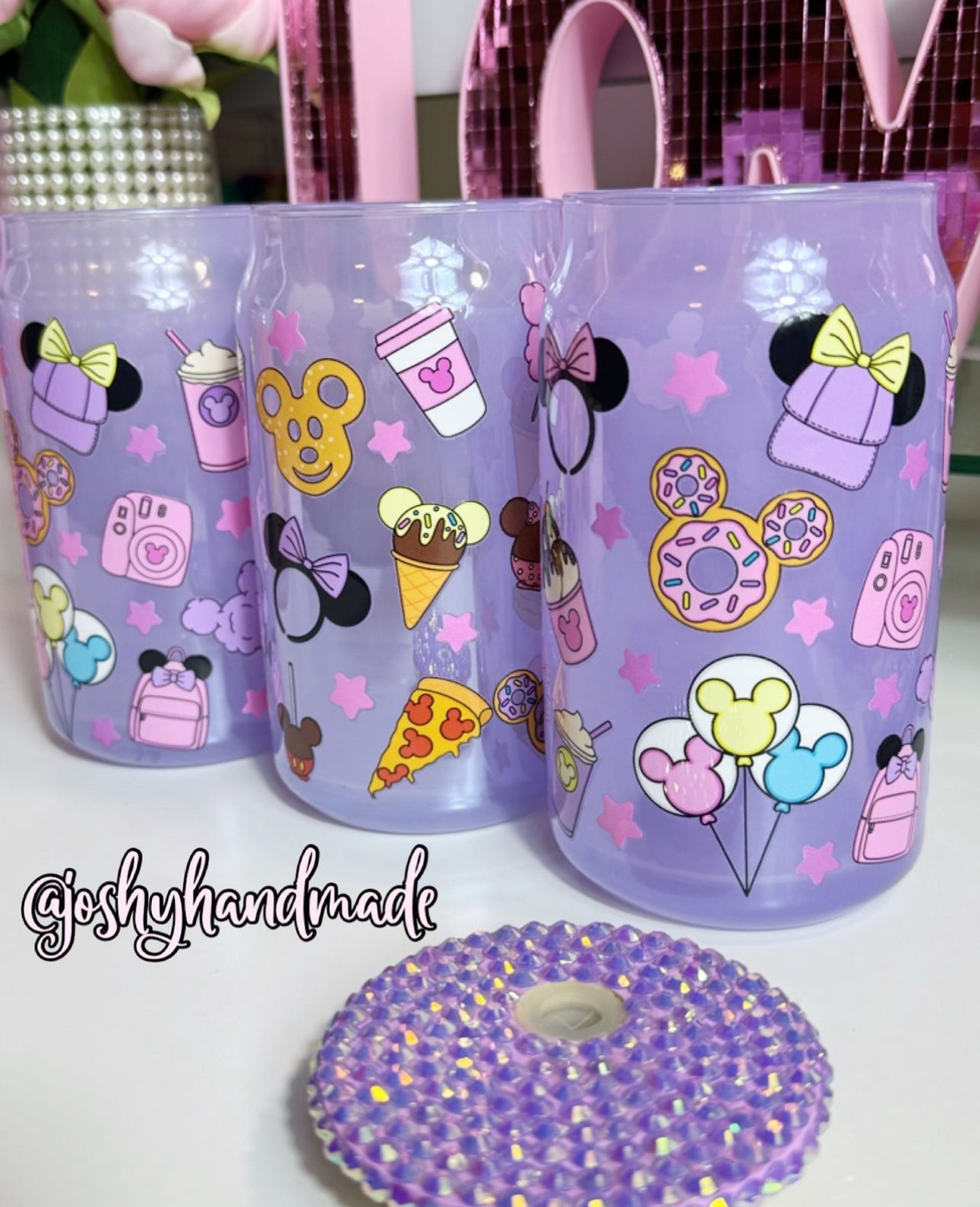 Disney vacaciones glass cup